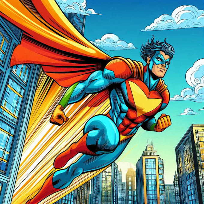 draw superhero action comic
