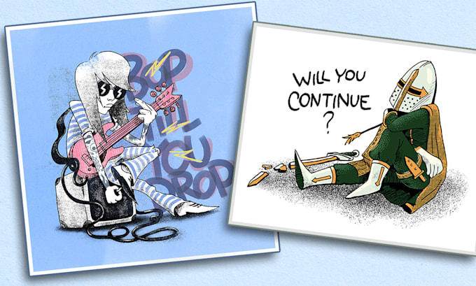 create edgy and bold illustrations for t shirts and posters