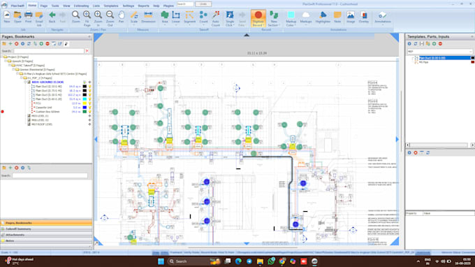 do hvac material takeoff in planswift duct, pipe, equipments