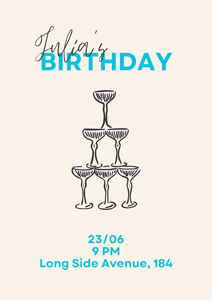 design birthday flyer, card ou poster