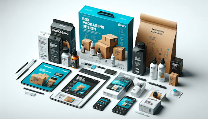 create professional box packaging and product mockup design with source file