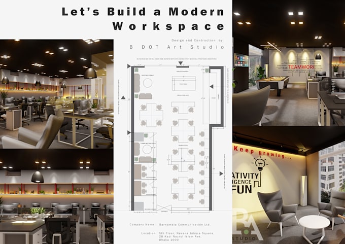 design modern commercial and office interior workspace