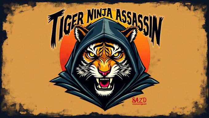 make unique tiger ninja assassin logo within two days