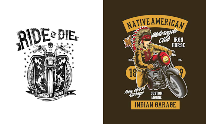 create vintage t shirt biker motorcycle logo