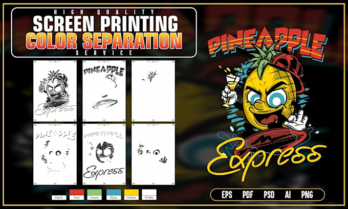 do screen printing color separation spot color simulated process halftone