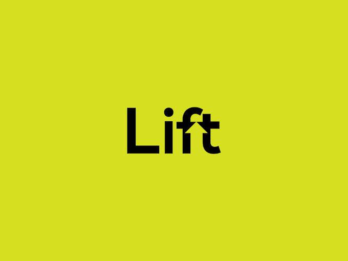 design text based, negative space and letter mark logo