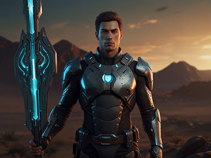 create fantasy, sci fi, character with hyperrealistic style