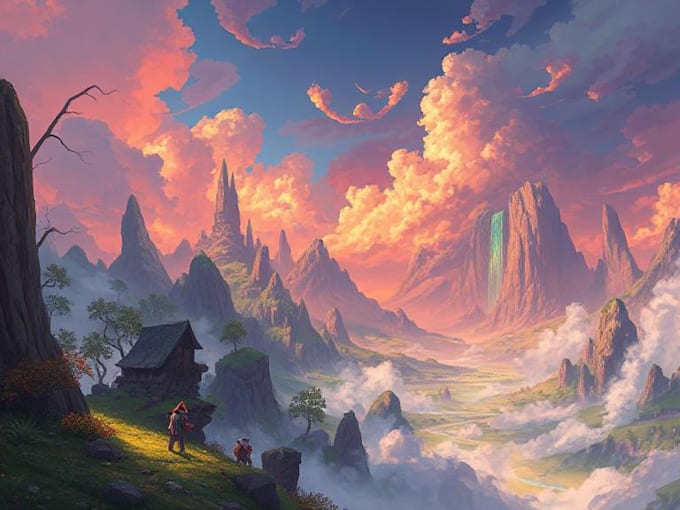 create fantasy landscape concept art