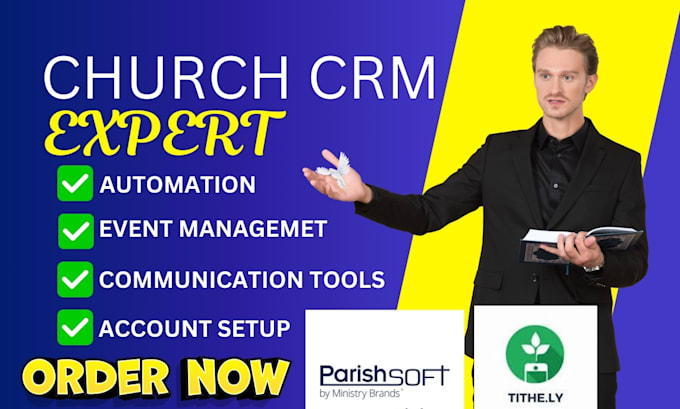 setup church crm tithely churchtrac breeze servant keeper britrix24 parishsoft