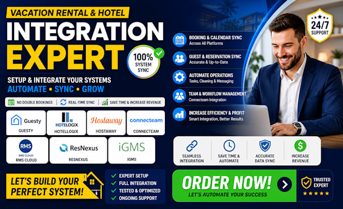 setup guesty hotelogix hostway connecteam rms cloud resnexus igms integration