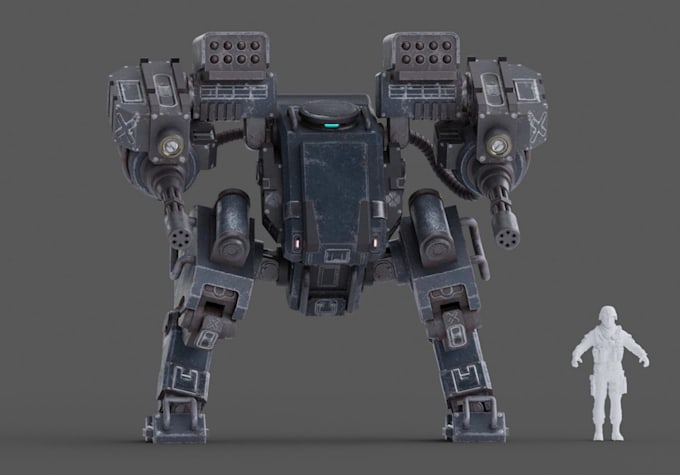 optimize 3d game robot model, scifi mech, war machine, ue5 rig, animate, uv map