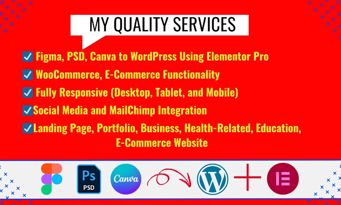 convert figma to wordpress, PSD to wordpress using elementor