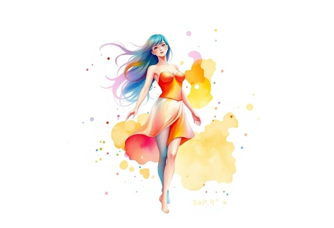 draw a digital watercolor painting