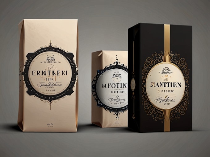 design product package, label or box, logo, vector tracing