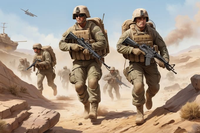 draw military themed illustrations