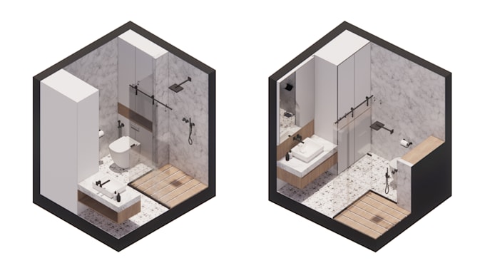 do architecture bathroom design 3d and 2d