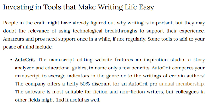 write an article with your affiliate marketing links