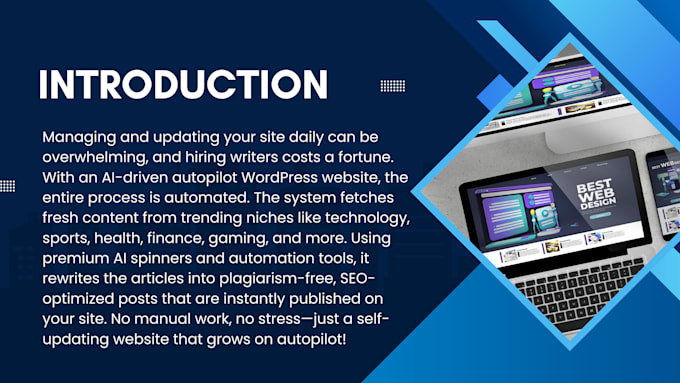 build automated ai wordpress websites auto blog, news setup