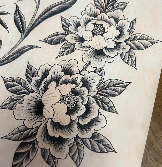 do your minimalistic tattoo design, flower tattoo