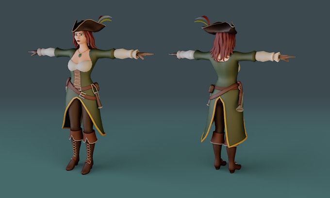 create game ready lowpoly 3d characters