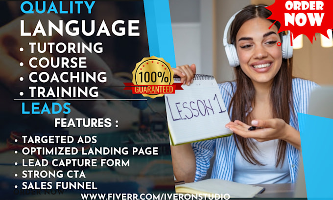 language tutoring courses instruction coaching training leads sales funnel