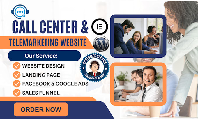 build call center website call agency cold calling VA website wordpress website