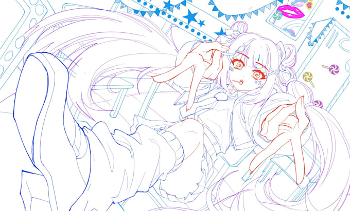 Draw sketch anime fanart manga art vtuber for you sfw or nsfw by