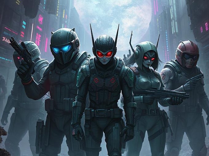 draw sci fi, cyberpunk , mecha, fantasy character design