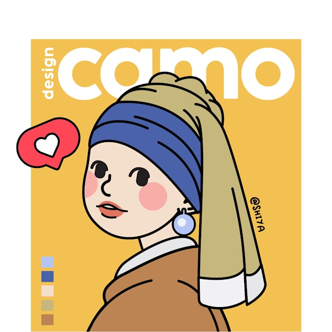 illustrate korean style portrait