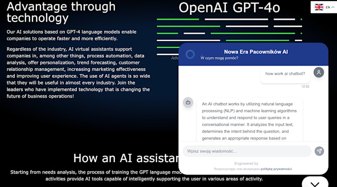 develop ai chatbot for websites with openai llm