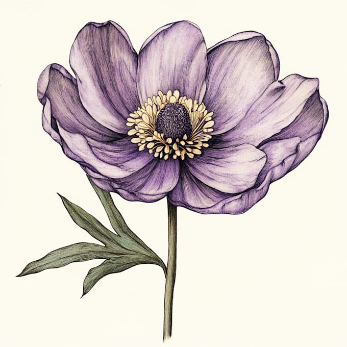 draw botanical illustration of plants, fruits, flowers, herbs