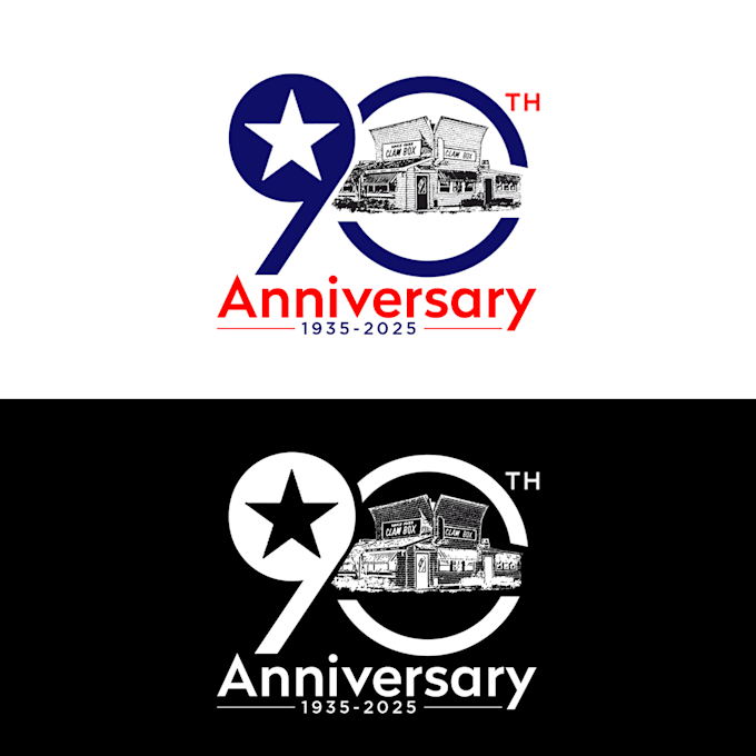 create celebrating years badge business building logo design