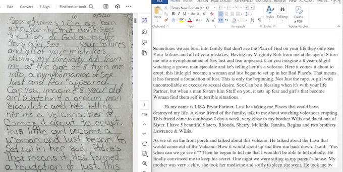 do transcription of scanned and handwritten within 24hrs
