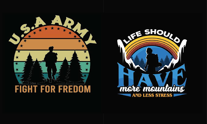 create retro t shirt army veteran logo