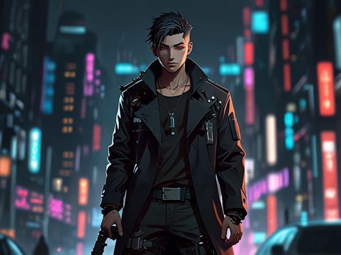 design anime character , cyberpunk character