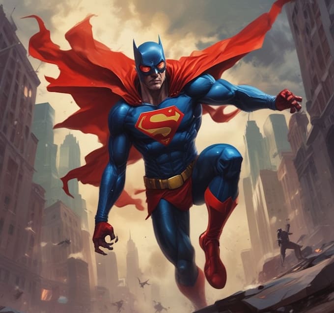 draw an awesome superhero cartoon character