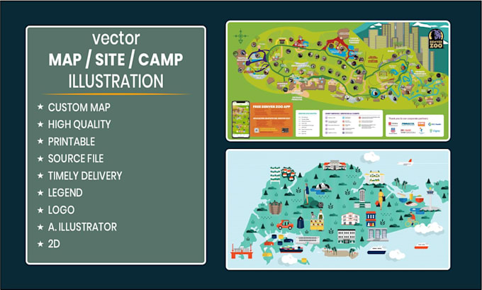 design custom event maps and detailed vector illustrations