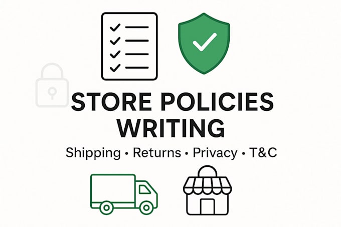 write about us shipping return privacy policy terms and condition for your store
