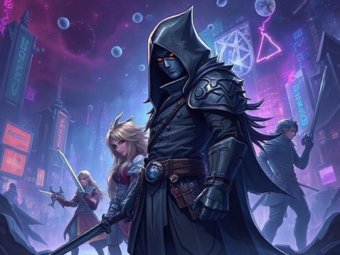 draw characters dnd, cyberpunk, anime, fantasy