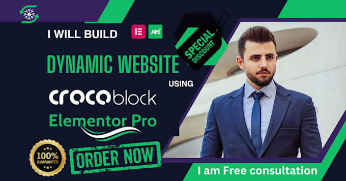 design a dynamic website using crocoblock, jet engine, elementor pro