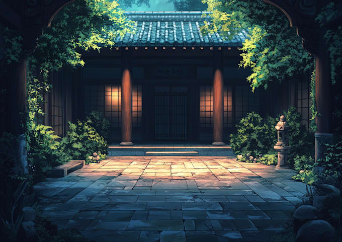 draw background art illustration for vtuber stream visual
