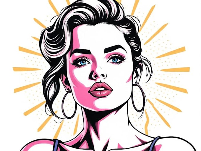 draw a professional pop art portrait