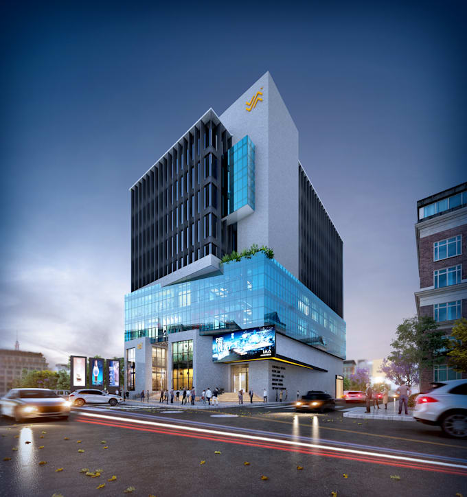 Create realistic 3d commercial exterior rendering and design by Iqbal ...