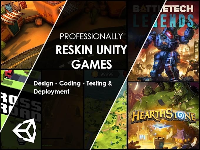 reskin unity game , integrate third parties and fix issues