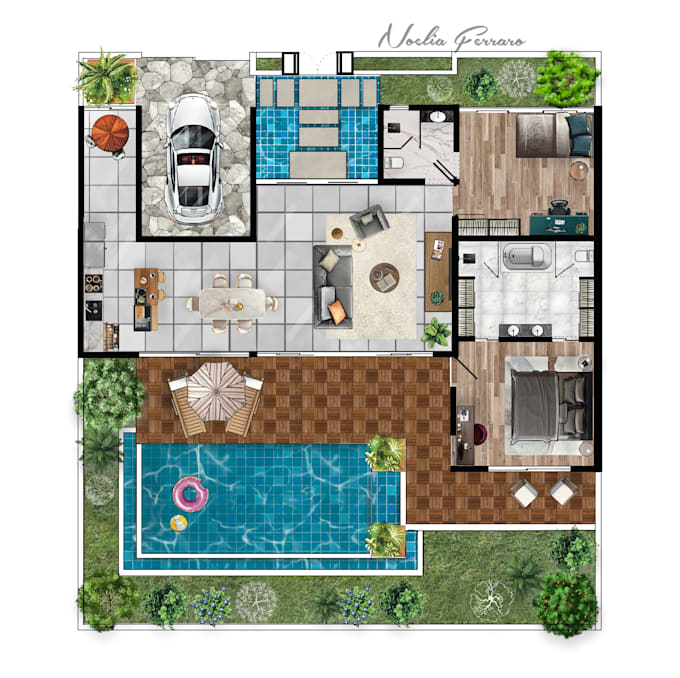 turn your architectural floor plan into a hand drawn sketch