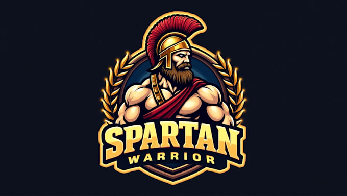 do unique spartan warrior logo with source files in two days