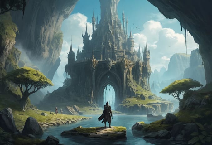 paint a character illustration in a fantasy world