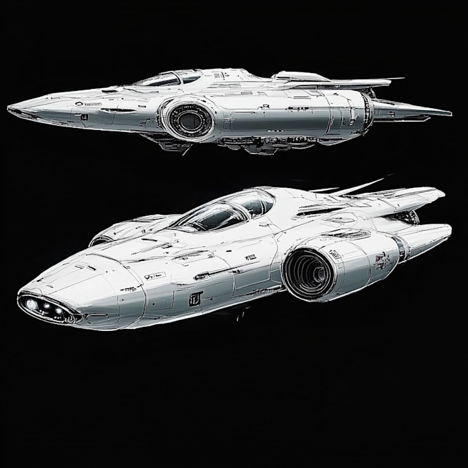 draw a game art, spaceship or vehicle design