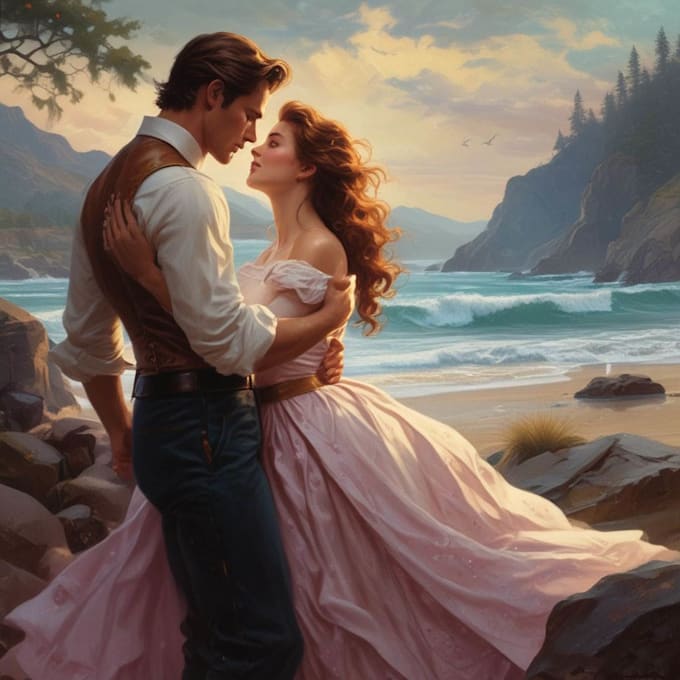 design illustrated romance book cover design for amazon
