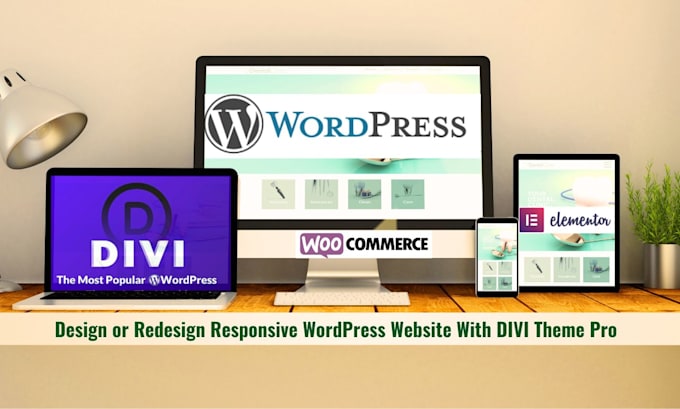 responsive wordpress website with elementor or divi pro